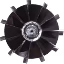 Top view of FOR 3524695 TW turbine wheel with radial blade arrangement and green shaft marking