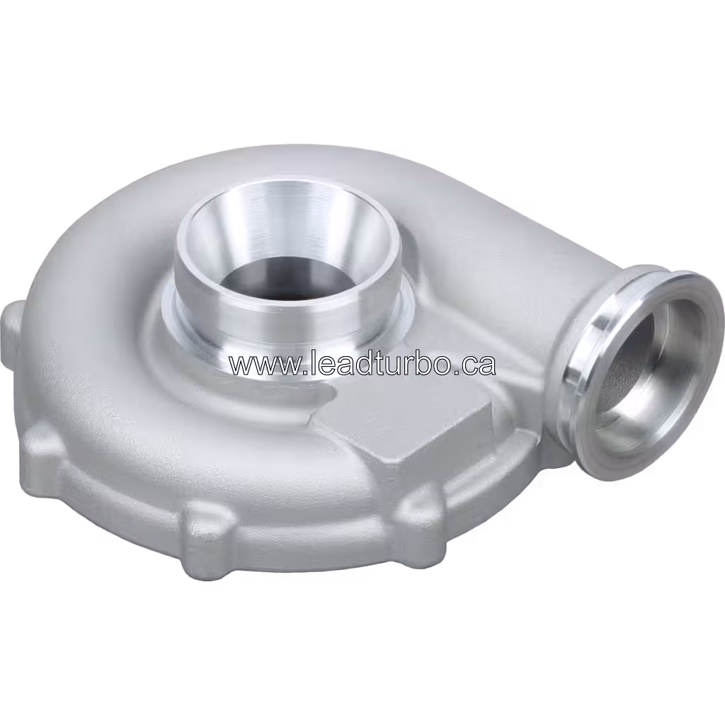 Turbolader Compressor Housing mit bearbeitetem Einlassflansch, 45-Grad-Ansicht