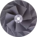 Vorderansicht des metallischen Compressor Wheel FOR 4044508 CW mit gebogenen Schaufeln