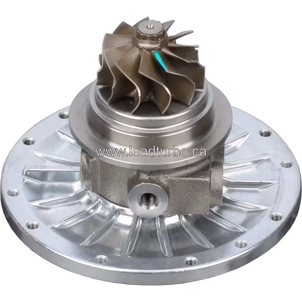 Vue de dessous du core turbo FOR 8973628390 montrant le boîtier turbine et les ailettes