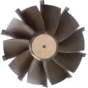 Vue de dessus des aubes de la roue de turbine GTA5518L