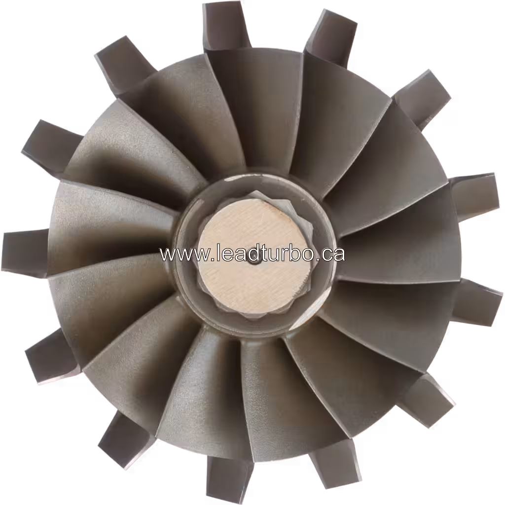 Vista replacement de la rueda de turbina J96 mostrando las palas