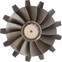 Vista replacement de la rueda de turbina J96 mostrando las palas