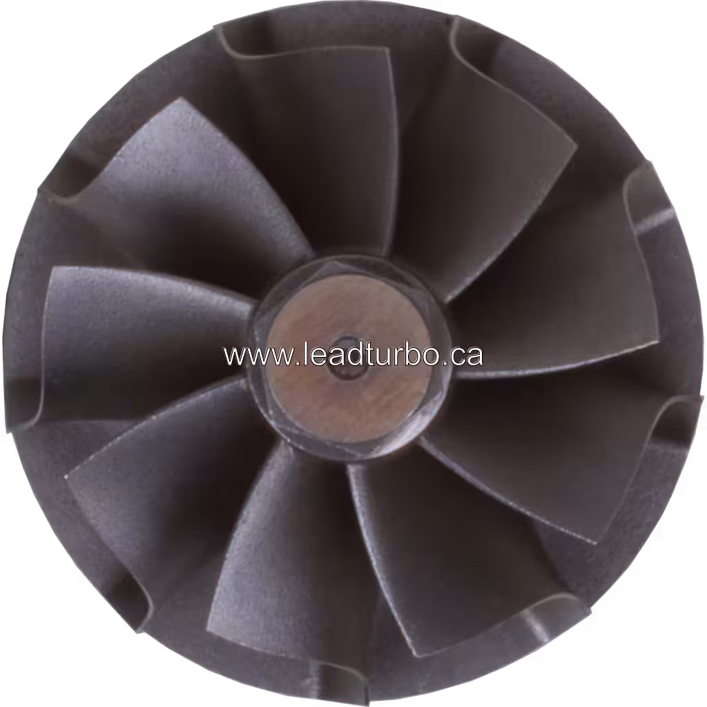 Vista frontal de rueda de turbina J96 FOR 812971-0002 TW con palas radiales