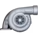 Vista frontal do turbocharger 3531772 H2D mostrando a roda do compressor