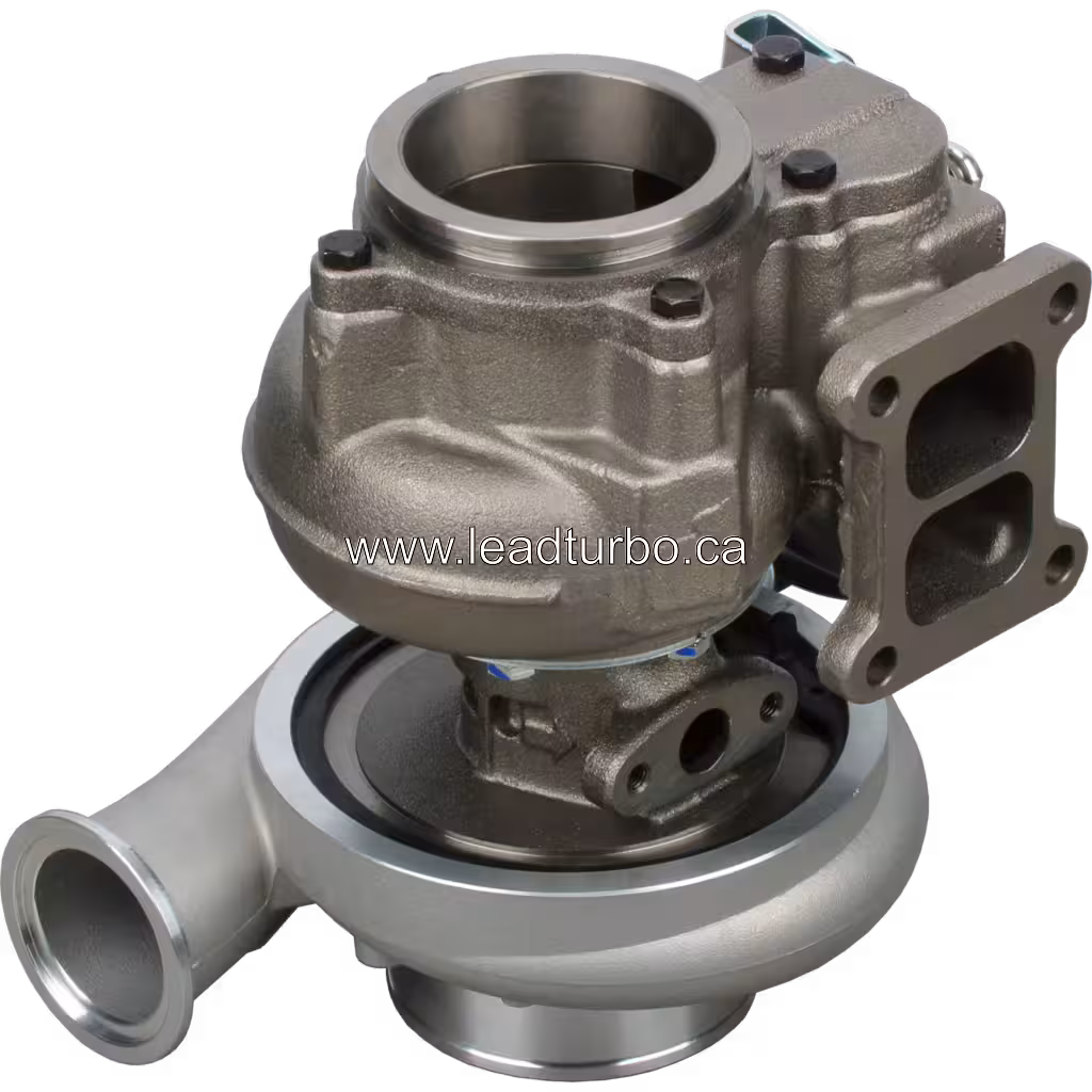 Turbocompresseur 3533010 HX40W pour Cummins 6CTA bottom 45 degree view
