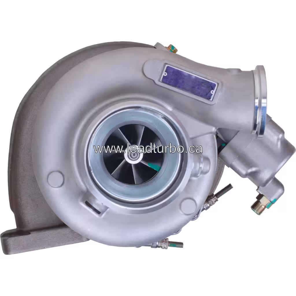 Vue avant du turbocompresseur 4090052 HE431V montrant la roue turbine