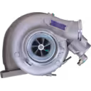 Vue avant du turbocompresseur 4090052 HE431V montrant la roue turbine