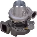Vue de dessus du turbocompresseur 4090052 avec bride d'échappement et actionneur