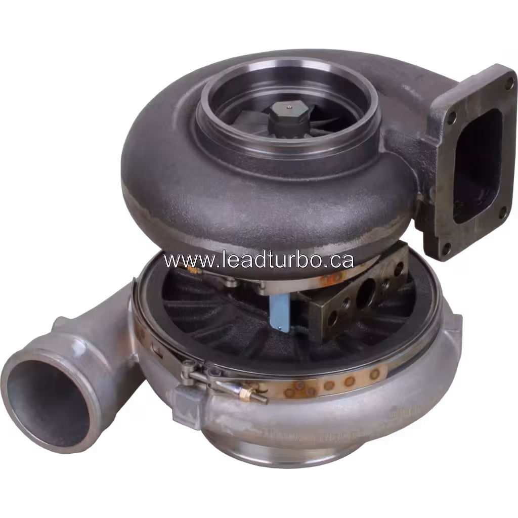 Turbosprężarka 465945-5001S TV8403 do Detroit Diesel 16V149TIB 20V149TIB bottom 45 degree view