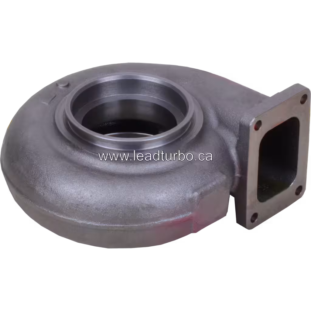 Carcaça de turbina de metal fundido com acabamento cinza escuro