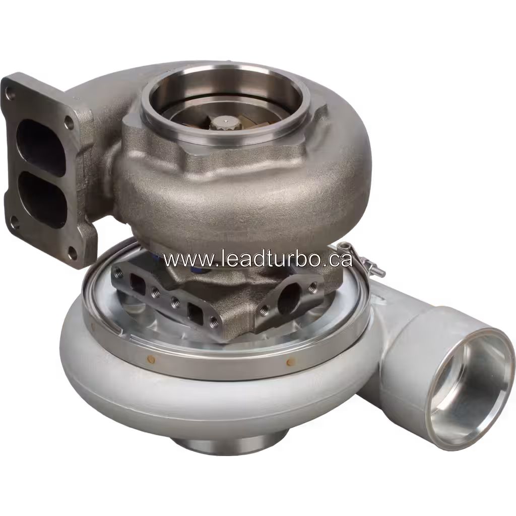 Conjunto do turbocharger 6505515032 mostrando o eixo central e a carcaça do turbina