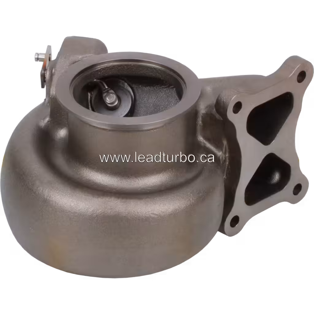 Detalle de puertos de entrada y salida de carcasa de turbina CAT