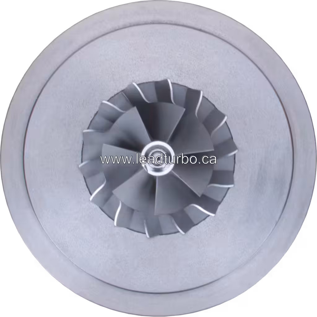 Vista frontal do core 10R0573 S310G122 mostrando a roda do compressor