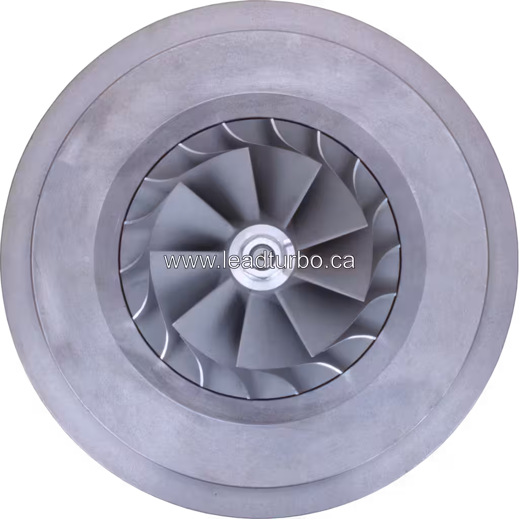 Widok frontowy core'a turbosprężarki 6502-52-5810 KTR130-33CAW z kołem sprężarki