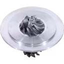 Vue en angle du core de turbocompresseur avec roue turbine visible