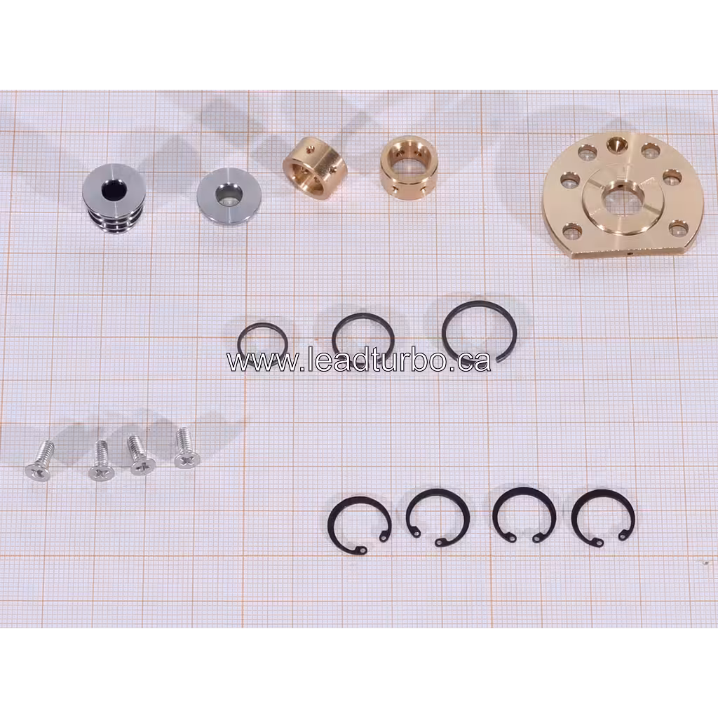 Kit de reparo NN139921 para turbocompressor J96 com componentes metálicos e anéis de retenção