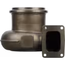 Turbine housing 3591171 HX83 vista frontal, metal fundido gris con puerto de entrada circular