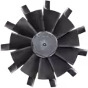Turbine Wheel 408105-0166 TW, Draufsicht mit radialen Schaufeln