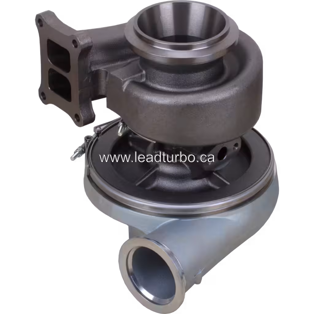Turbo HT60 3537074 para Cummins N14 Industrial bottom 45 degree view