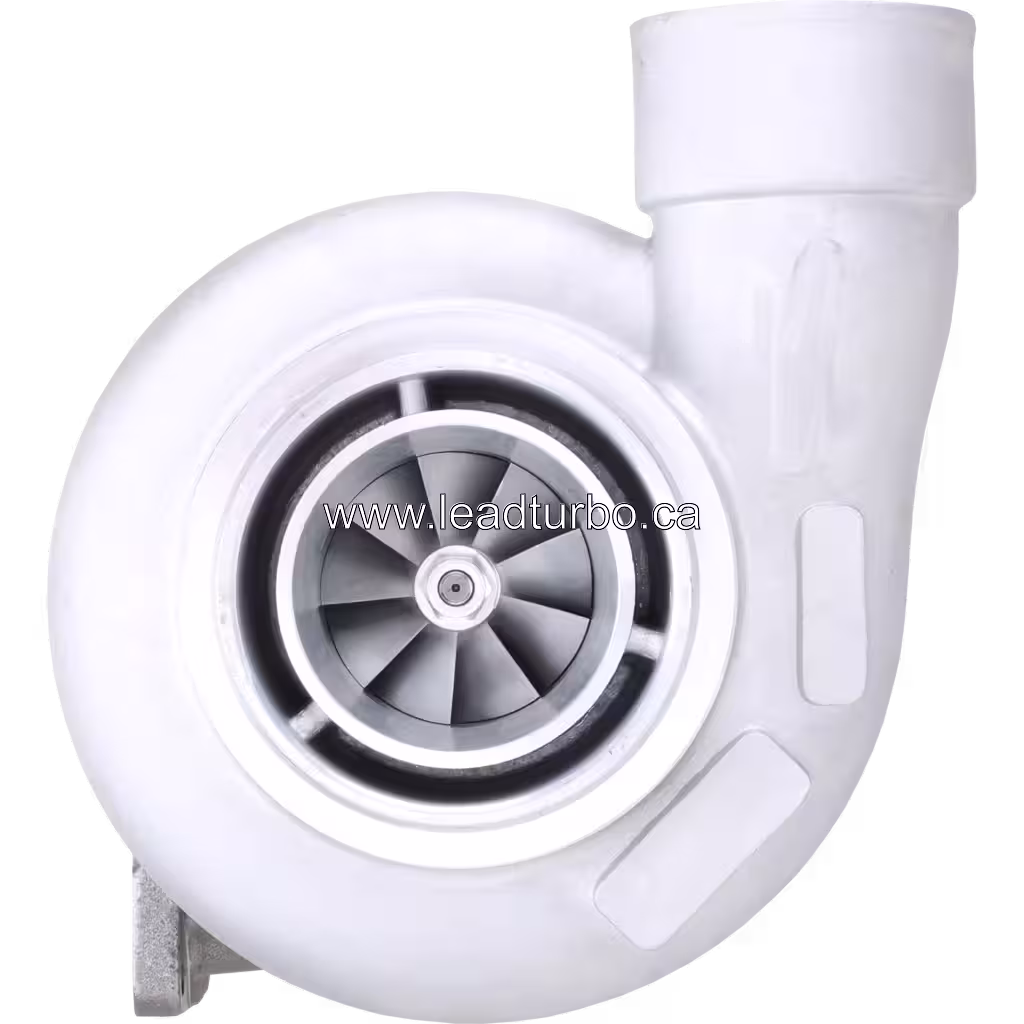 Vista frontal do turbocharger 6505-71-5030 com carcaça de turbina branca