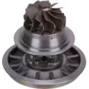 Bottom view of 451491-0002 turbo core showing compressor wheel and housing ribs