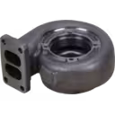 Cárter de turbina con orificio central y agujeros roscados