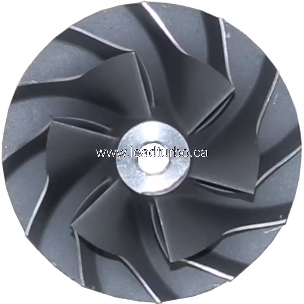 Detalhe da roda compressora para turbo GTA1749MV