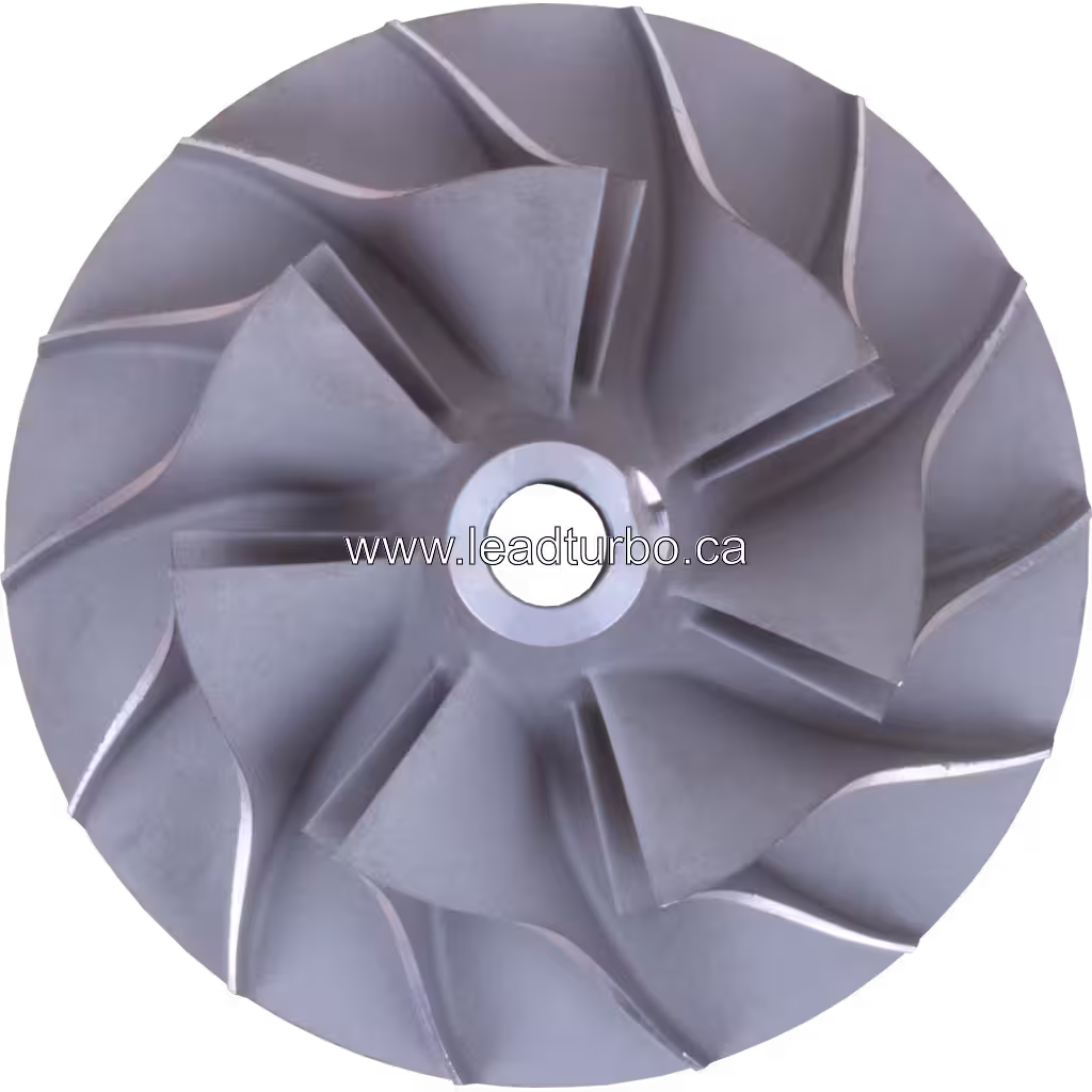 Detalhe da roda compressora turbo J96 para reposição