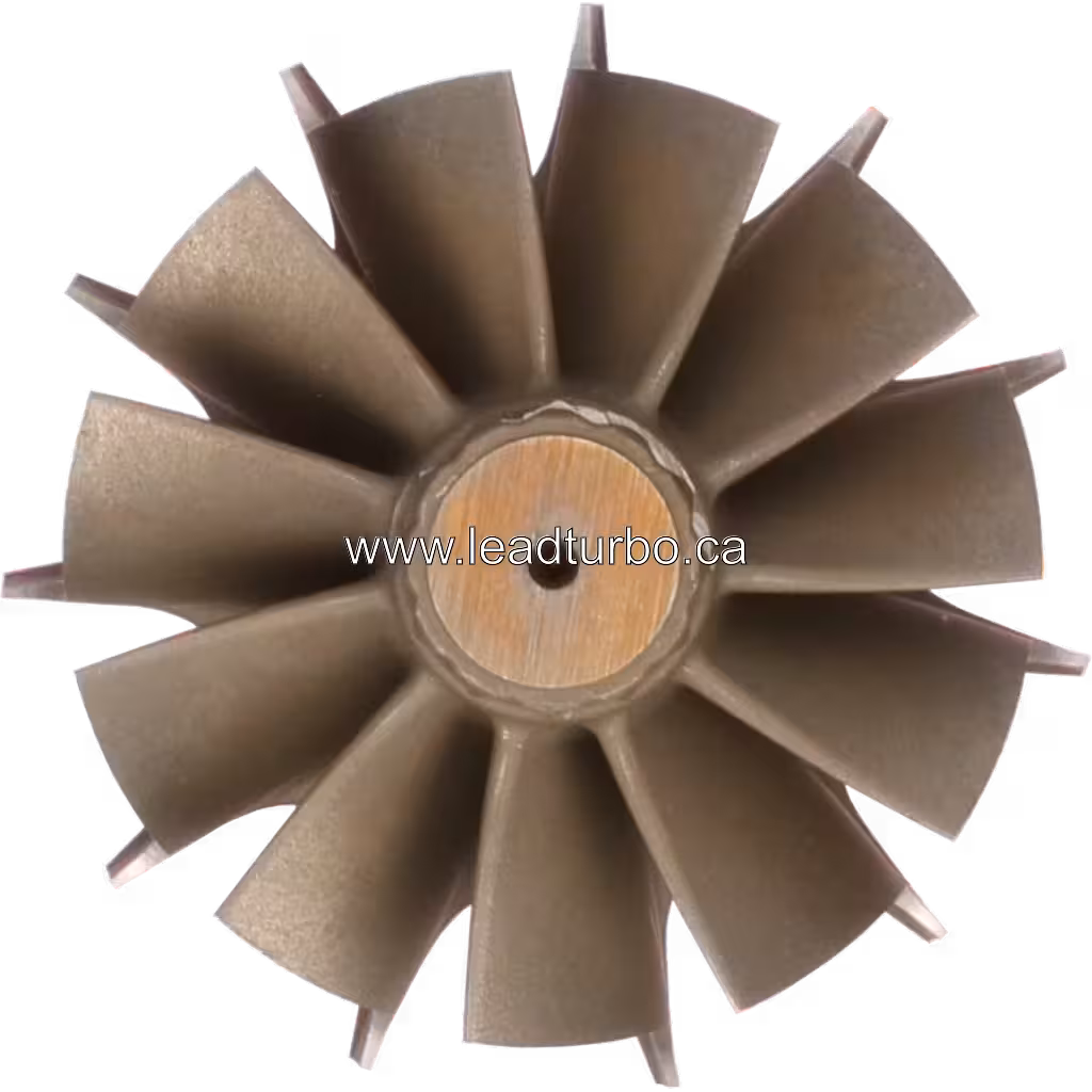 Vista replacement de la rueda de turbina HE400VG HE451VE con eje roscado