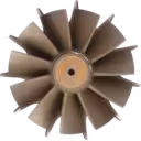 Vista replacement de la rueda de turbina HE400VG HE451VE con eje roscado