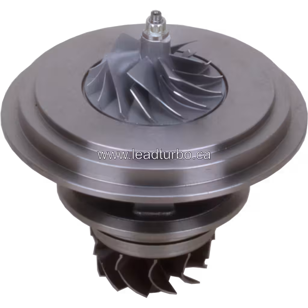 Turbolader Core FOR 04299152 mit Turbinenrad, Draufsicht 45 Grad