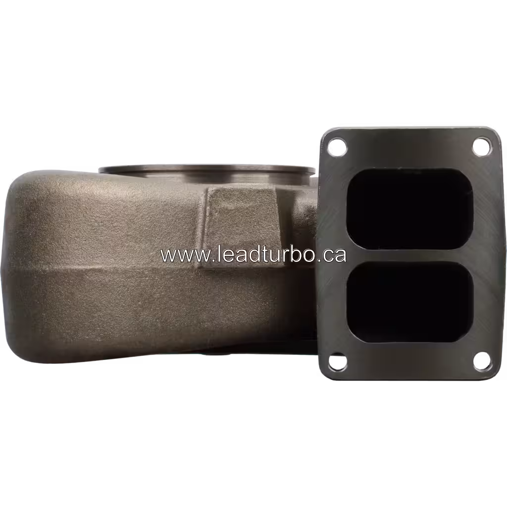 3522923 HC5A turbine housing front view showing rectangular flange