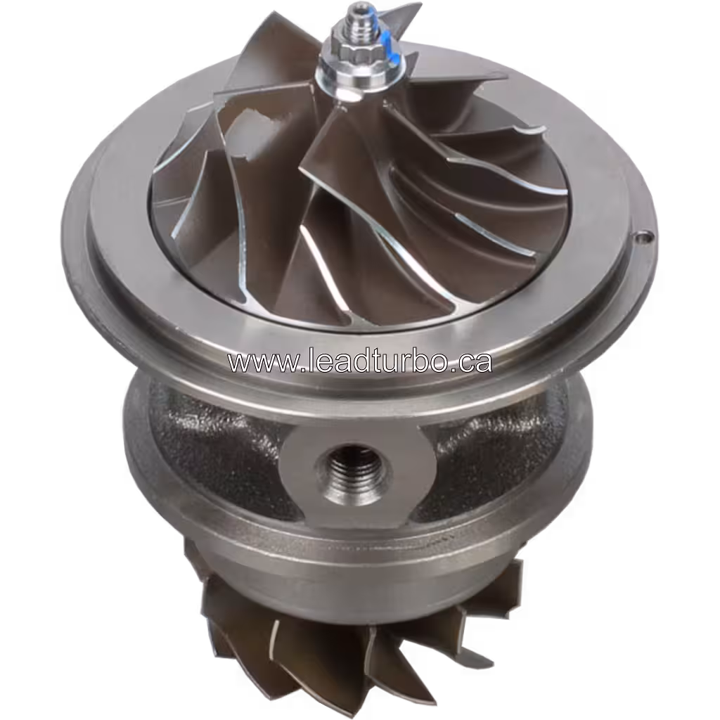 Vue de dessus à 45 degrés du core turbo 4043587 avec bride de montage
