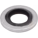 Top view of J96 turbo gasket with silver outer ring and black inner ring