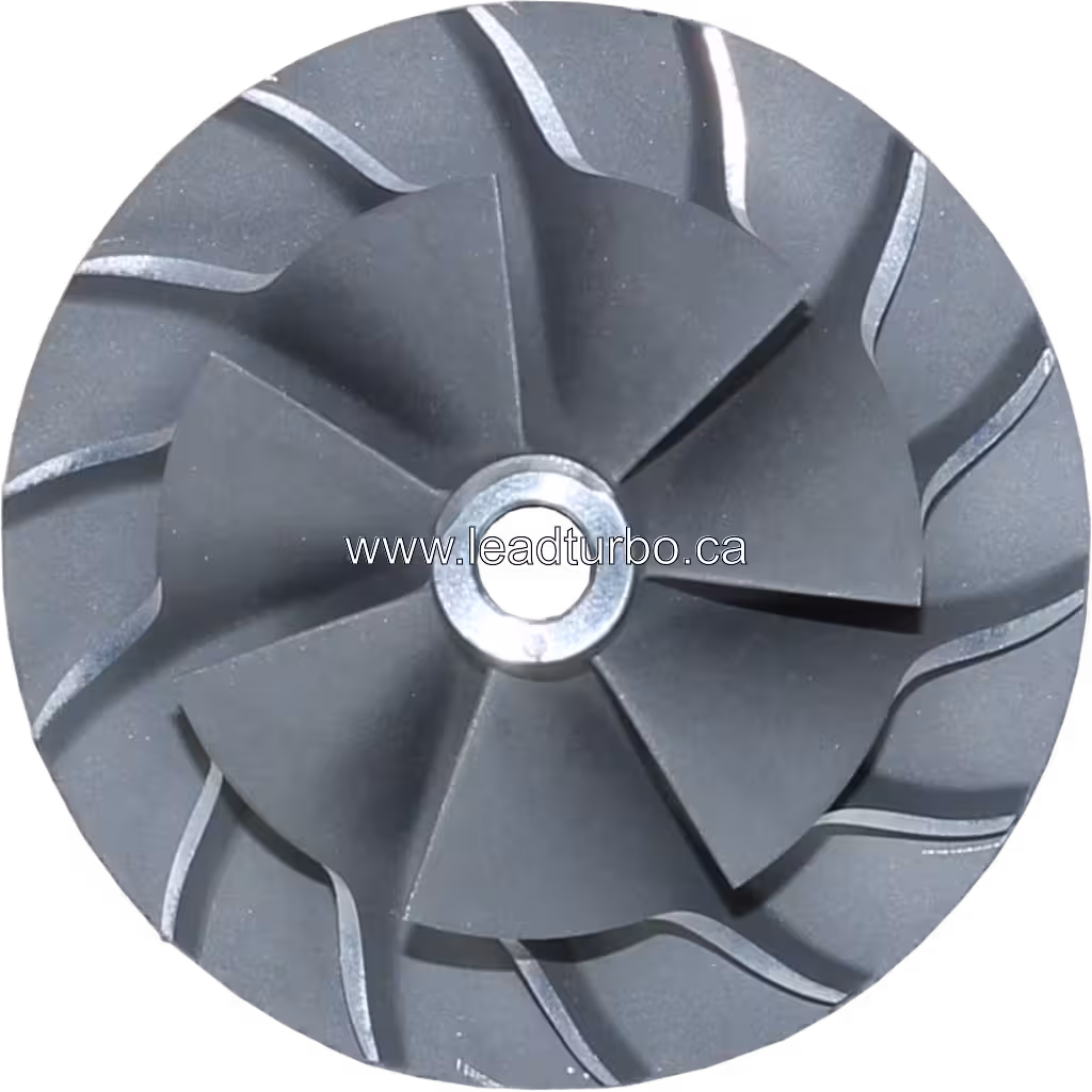 Detalhe da roda compressora turbo J96 reposição