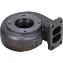 Componente de turbocompressor de metal fundido com abertura central e furos roscados
