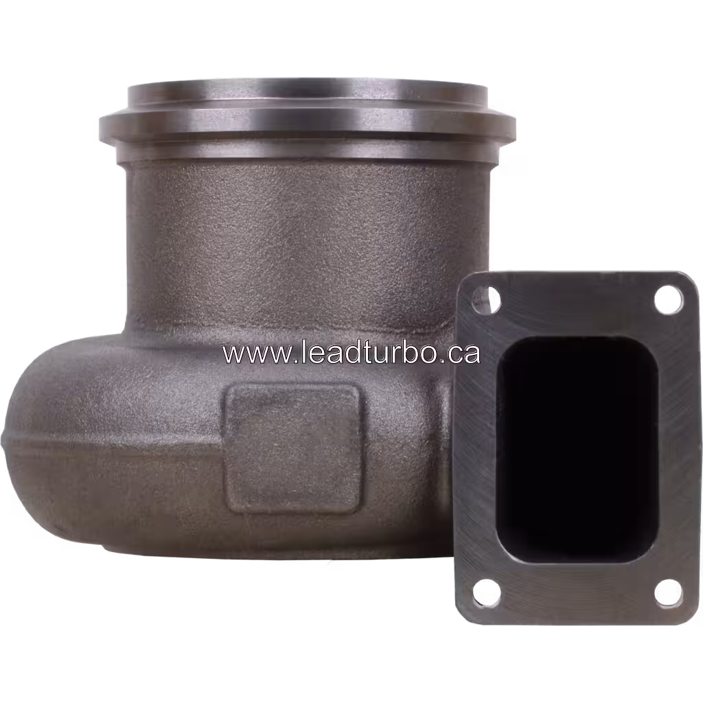 Gegossenes Turbine Housing 3590265-cast-1 für HX83 Turbolader, grauer Gussteil mit rechteckigem Auslassflansch
