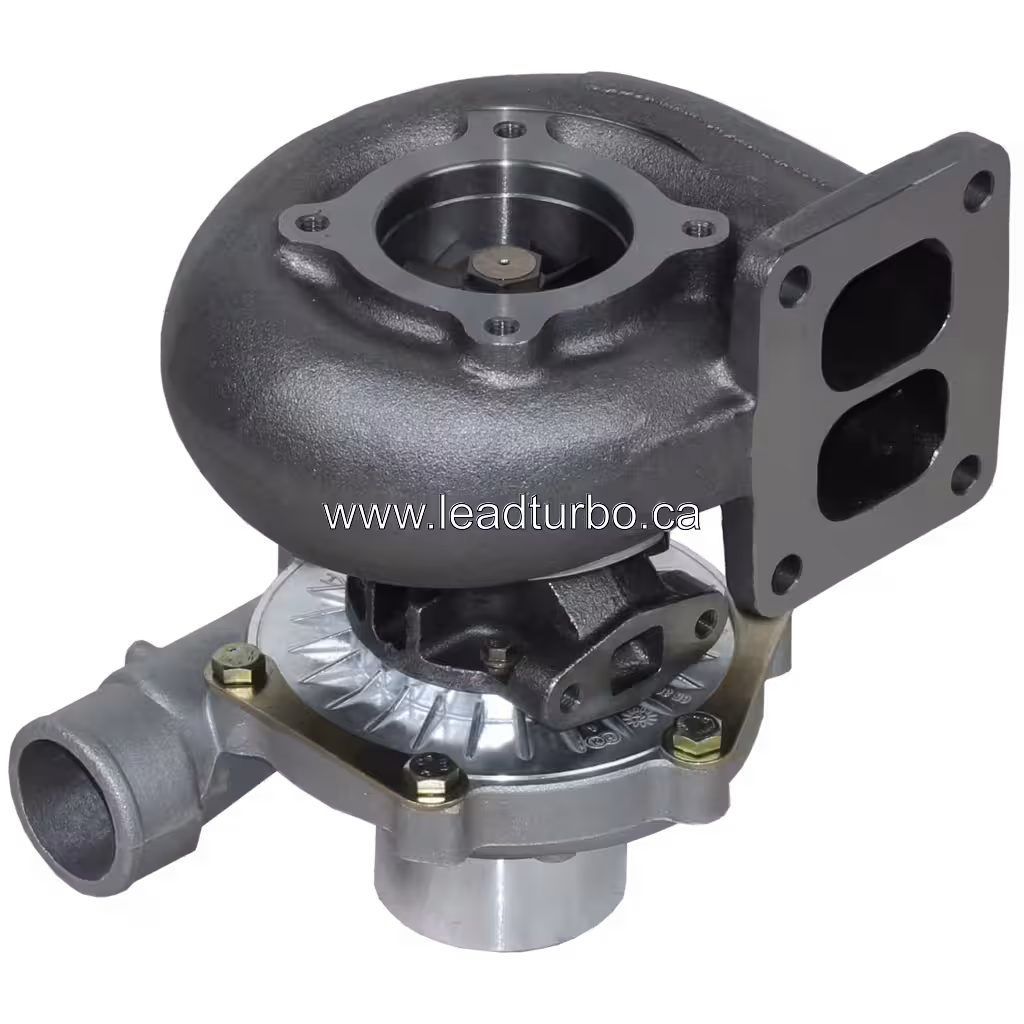 Visão lateral do turbocharger NE6T com suporte