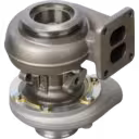 Vista inferior a 45 grados del turbocompresor S200S055 con carcasa de turbina