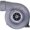 Turbocompresseur 6505-52-5540 KTR110G-K75B vue avant avec carter supérieur argenté