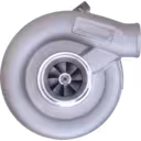 3530714 H1C Turbolader für Cummins 6BT, Frontansicht mit Kompressor