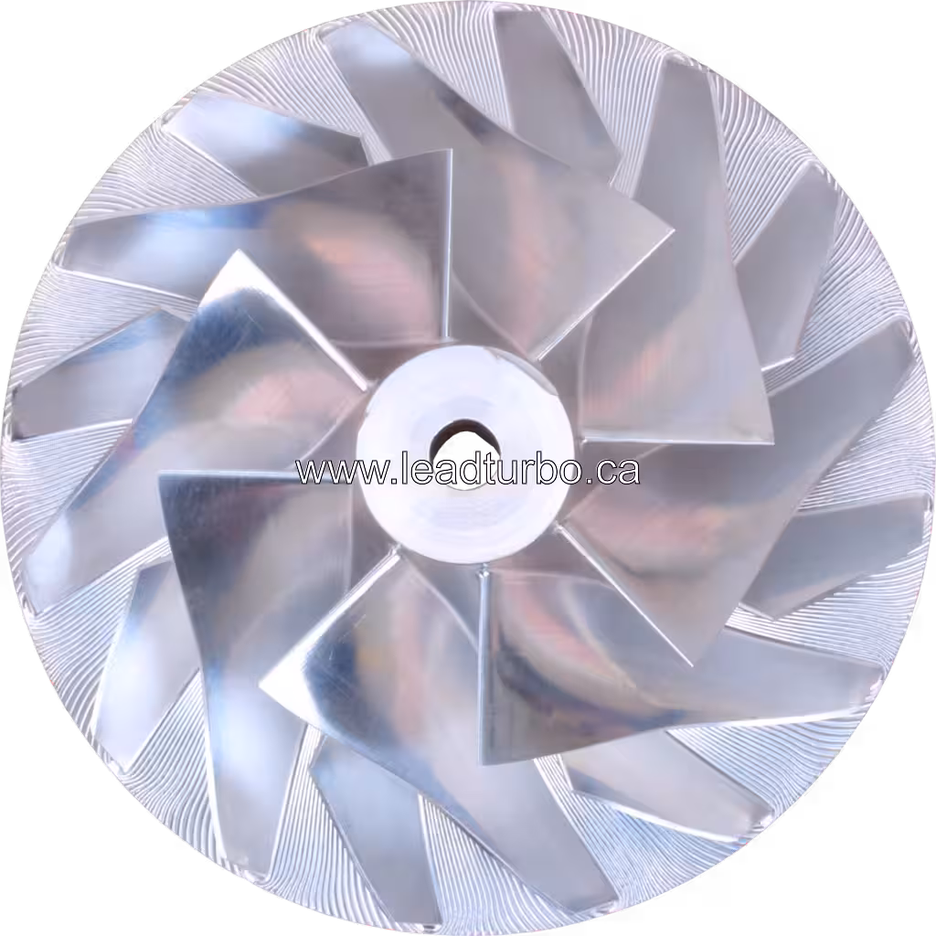 Roue de compresseur 2835438A HX83 vue de face, finition métallique argentée