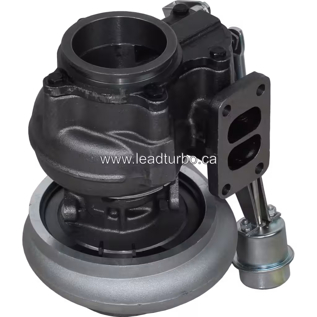 Turbo HX40W 4046191 para Cummins ISC - Reposição Aftermarket bottom 45 degree view