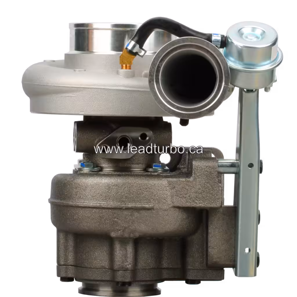 Turbocompresor 4043410 HX35W vista frontal con compresor y actuador