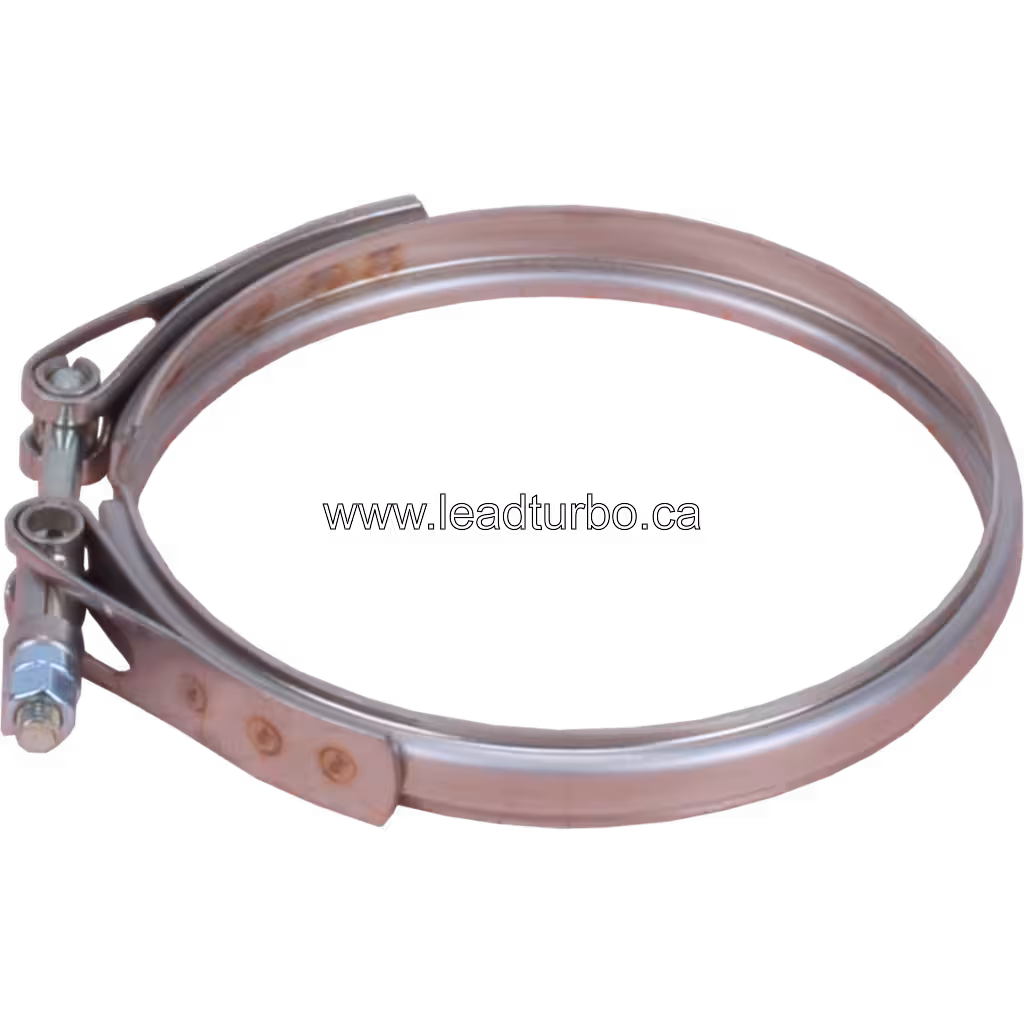 V-Band Clamp mit justierbarem Gewindestud, silbernes Metall, LeadTurbo