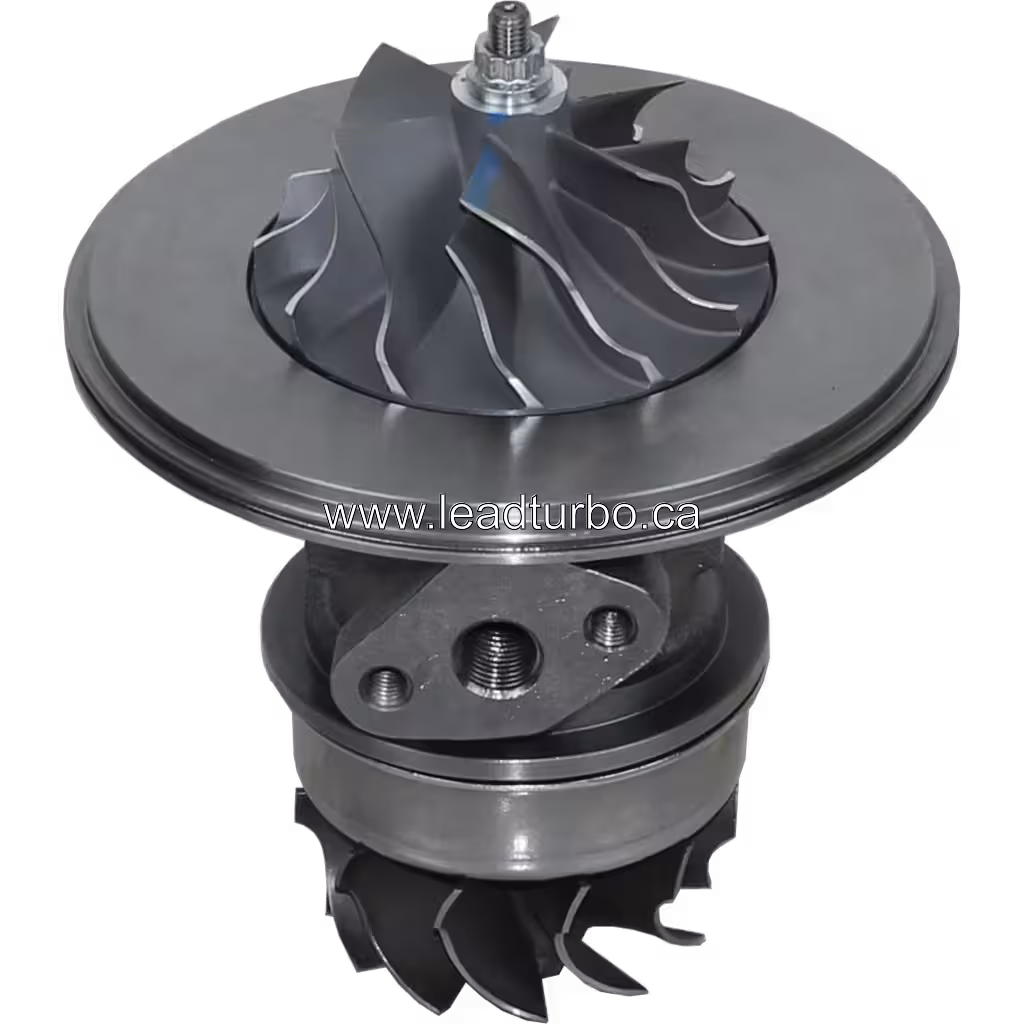 Turbolader Core FOR 112-4896, OEM 178234, Ansicht von 45 Grad mit Flanschanschlüssen