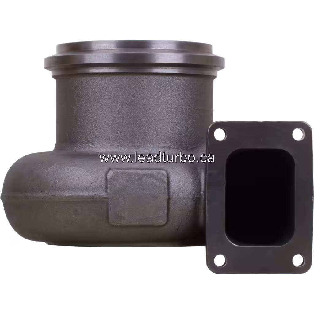 Carcaça de turbina 3591171 HX83 em metal cinza com flange de entrada circular