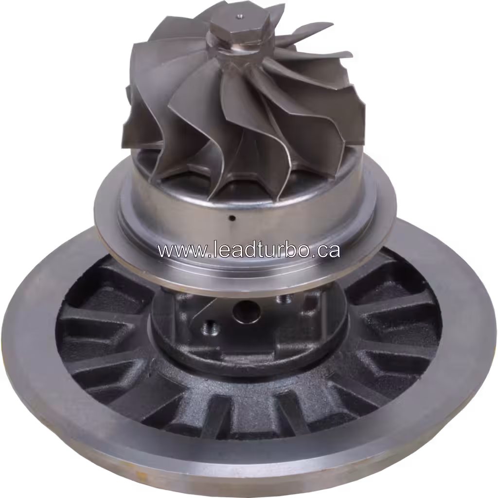 712371-0028 BTV8501 Turbocharger Core for CAT Earth Moving bottom 45 degree view