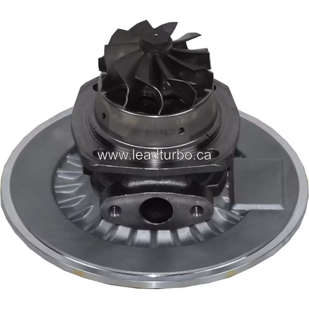 Bottom view of 728691-0001 core showing turbine wheel and housing